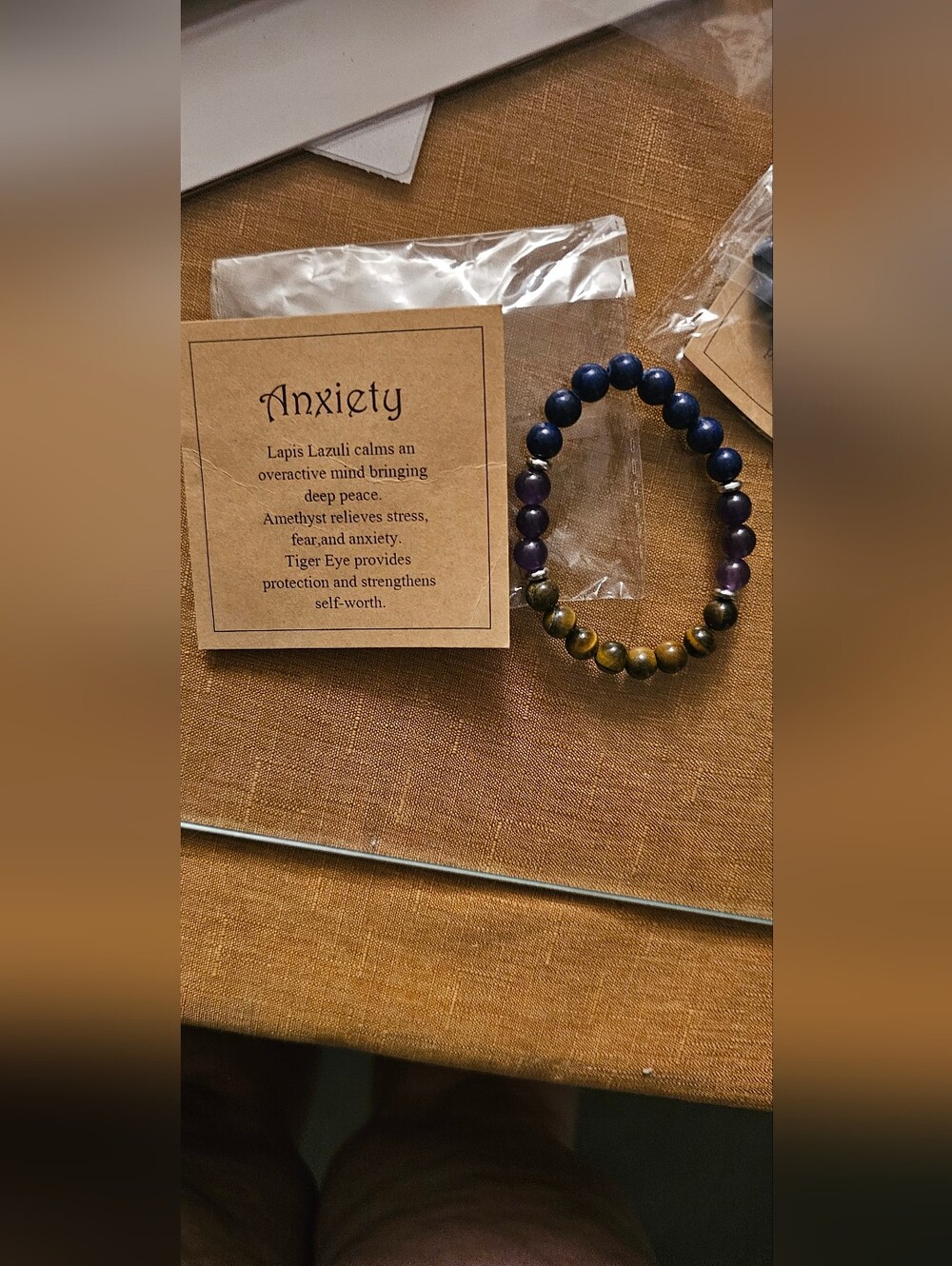 Anxiety Healing Gemstone Bracelet - Lapis Lazuli, Amethyst & Tiger Eye